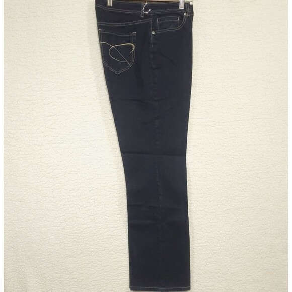 Chico's Platinum Trouser Women Sz 2 (US 12) Wide Leg Indigo Blue Denim Jeans - Picture 4 of 16
